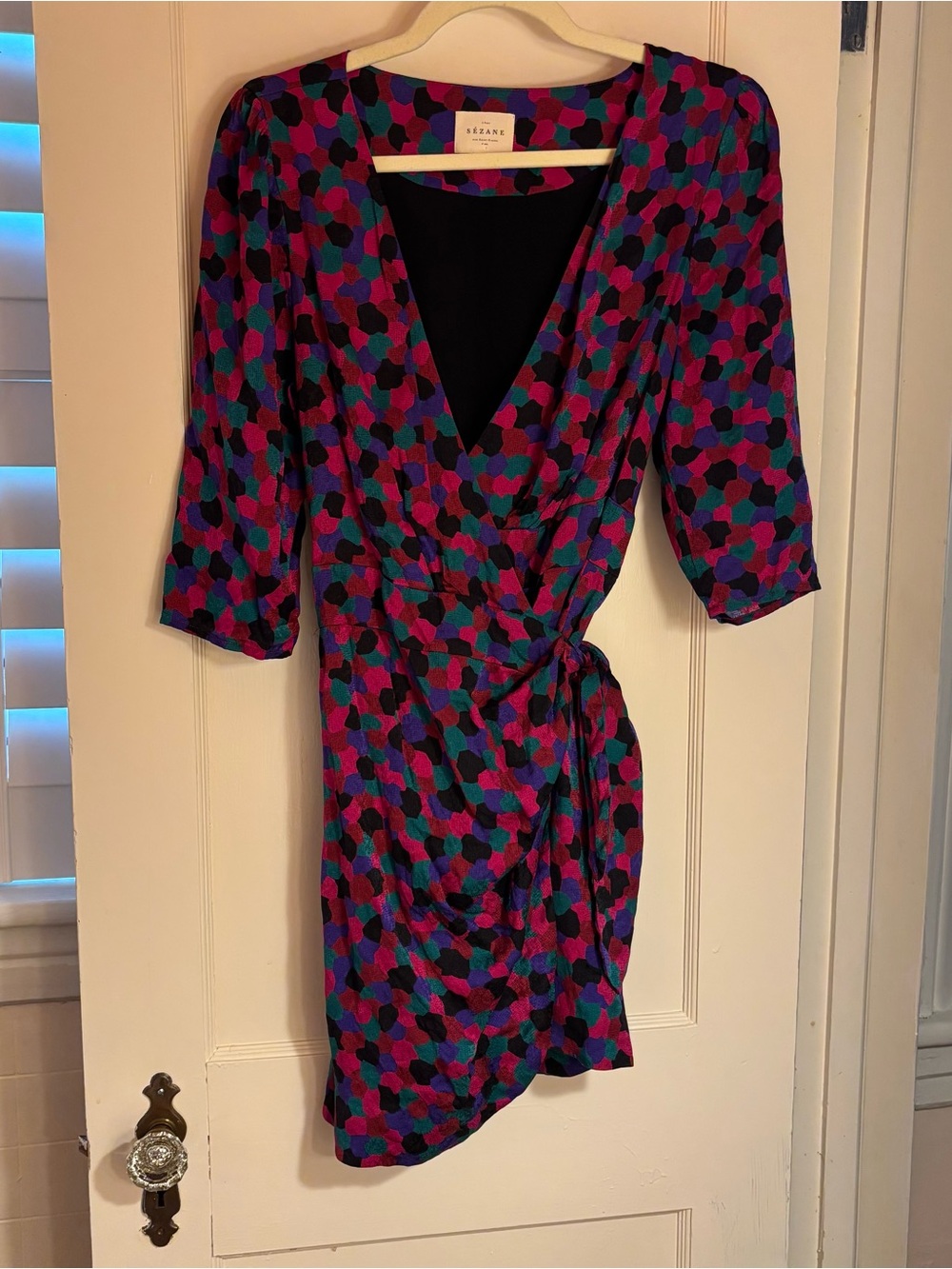 Sezane mini wrap dress